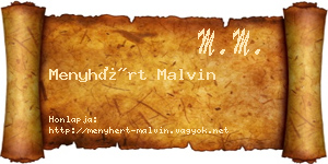 Menyhért Malvin névjegykártya